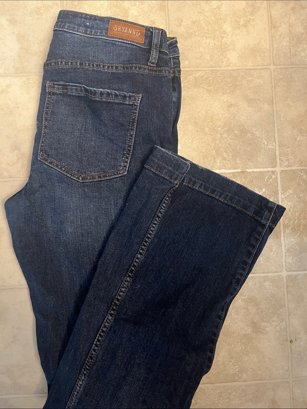 Shyanne Women's Dark Blue flair Jeans, worn once.